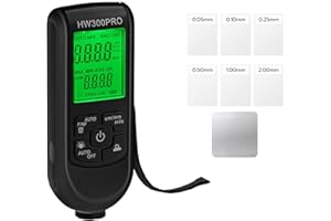 Tolesum Medidor de espesor de capa digital, medidor de pintura para coche con cuerda portátil, 0-2000 para espesores de pintura, medidor de espesor de pintura para automóviles usados, color negro