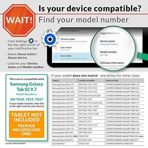 Samsung Galaxy Tab S2 9.7 hülle fur kinder, COOPER DYNAMO Beanspruchbare, strapazeirfähige, robuste, gepolsterte Hartschalenhülle mit integriertem Griff, Standfunktion & durchsichtigem Displaysschutz (Blau) - 7