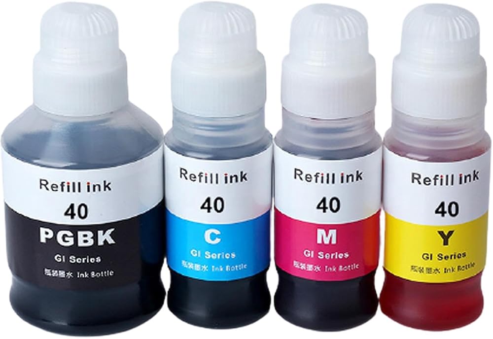 Canon Pixma G3430 GI-40/GI-41 4 Renk Muadil Mürekkep Seti - Siyah 170 ML- Renkliler 70 ML