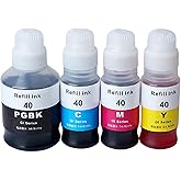Canon Pixma G3430 GI-40/GI-41 4 Renk Muadil M&uuml;rekkep Seti - Siyah 170 ML- Renkliler 70 ML