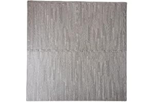 AMARI BARGAINS Interlocking Floor Mats Soft Foam Exercise, Mats Non slip Rubber Cushion Puzzle EVA tiles Waterproof Gym Fitness Garage Home Office Workout Yoga Size 60 cm x 60 cm (Vintage Grey Wood, 160Sq Ft-40)