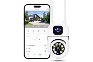Eyetech 4+4MP Smart WiFi PTZ CCTV Camera for Home Outdoor | 360° View | Color Night Vision | Two Way Audio | Wireless Security Camera with Mobile App V380 Pro (Dual Lens Mini Dome3)