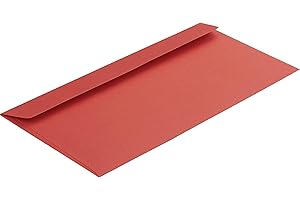 ‎BLANKE BRIEFHÜLLEN 100 Stück, Farbige Briefumschläge, DIN C6/5, Haftklebung mit Abziehstreifen, Gerade Klappe, 130 g/qm Colorista, Ohne Fenster, Rot, Blanke Briefhüllen