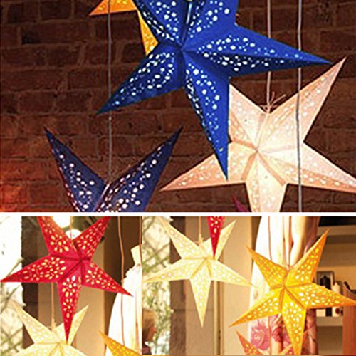 Cadillaps 3D Stern Hängeleuchte 2 Stück Papierlampe Bar Restaurant Dekoration Weinachten Lampenschirm - 3