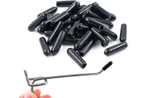NOASR Noir Capuchons en Caoutchouc pour Crochet pour Panneau Perforé Crochet Métallique Métal Crochets Panneaux Perforés Commercial Porte-outils pour Le Magasin de Vente, Garage, 50 Pièces