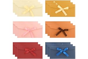 Candcamp 18 PCS Money Envelopes Set, Multiple Colors Pearlised Gift Envelopes with Ribbons, Luxury Invitation for Easter Cards Holiday Wedding