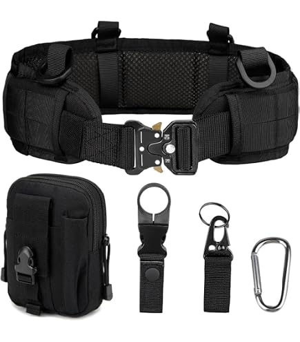 Produktbild von KEESIN 6 In 1 Utility Tactical Belt Multifunktionale Outdoor Hüfttasche Patrol Ausrüstung Für Polizeiwache Sicherheit Jagd Mit 5 Komponenten Taschen