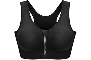 CARETOO Sport-BH för kvinnor, starkt stöd, aktiv bh, höjd, träning, bustier för yoga, fitness – med dragkedja