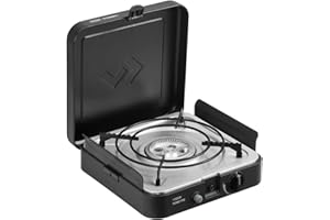 CADAC - 1 Cook Turbo FFD Stove - 50mBar - Grillen - Tragbare Grills - Kochfläche aus Edelstahl - Inkl. Schutzhülle - Campingplatz - BBQ-Must-Haves