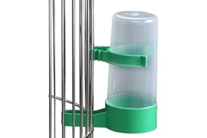 WANGDUODU Botella de agua automática para pájaros, 1 comedero de alimentos, recipiente para beber, dispensador de agua, jaula para pájaros, loros, periquitos, cacatúas, tortolitos