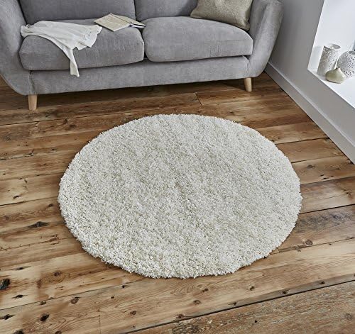 Vista 2236 Cream Circle - 133 x 133 Shaggy Machine Made Rug - 100% Polypropylene