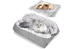 RWSRW Cama 2 en 1 para Gatos y Perros 60cm*50cm - Suave y Adecuada para Primavera, Verano, Otoño e Invierno, Gris