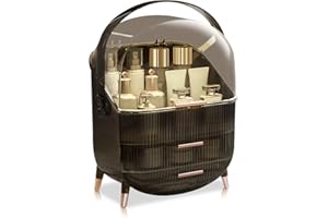 Galatée Przenośne wielofunkcyjne etui na kosmetyki z serii retro, pyłoszczelne pudełko do przechowywania kosmetyków, produkty do pielęgnacji skóry, organizer na biżuterię, pudełko wykończeniowe