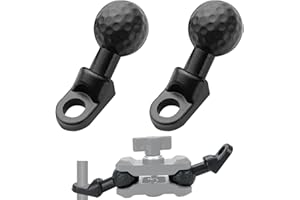 BOLOEST Adattatore per testa a vite angolare, universale, attacco a sfera, 10 mm, foro di montaggio, in lega di alluminio, per specchietto retrovisore