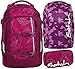 Produktbild satch pack Purple Leaves 3er Set Rucksack, Schlamperbox & Regencape Lila