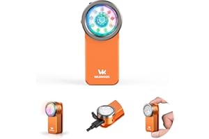 ‎WURKKOS Wurkkos HD03 Mini LED Taschenlampe mit Flutlicht, fokussiertes Licht und RGB,680 Lumen Superhelle Kleine Clip Lampe, Typ-C Aufladbar Taschenlampe, IPX6 Blinklicht für den Alltag Camping Notfall-Orange