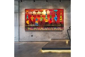 YBGW Posters Muraux Paysages Femmes Africaines Figure Art Peintures sur Toile Moderne pour Salon Mur Art Impressions Modulaire Grande Taille Photos Décor 60 * 120 Cm Aucun Cadre Peintures