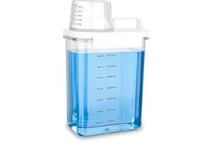 DMJJSD Distributeur DéTergent à Lessive 1800ML avec Tasse À Mesurer Distributeur Lessive En Poudre multi-usage Distributeur Lessive Liquide Pour Poudre à Laver, BoîTe De DéTergent, Seau de rangement