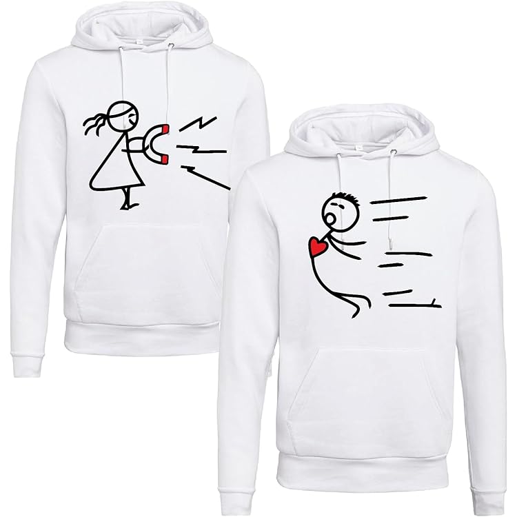 San Valentino Felpa Con Cappuccio Coppia King & Queen - Maglione Accoppiato Per Lui E Lei, In Cotone E Poliestere Regalo Coppia - Foto 9