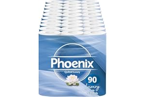 Phoenix Toilet Rolls – 90 Pack | 3 Ply Fragrance Free Toilet Paper | Bulk Buy, Soft, Quilted, Sustainably Sourced, Eco- Friendly Luxury Bathroom Tissue