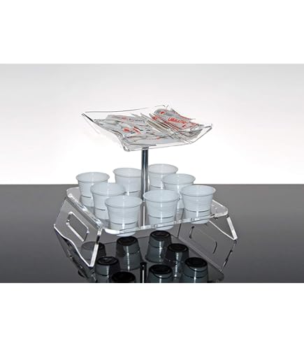 Vassoio Porta Bicchieri Da Caffè In Cristallo Acrilico - Per Bar, Uffici - Design Moderno E Pratico - Foto 5