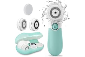 ‎TOUCHBEAUTY TOUCHBeauty 3 in 1 Elektrische Gesichtsreinigungsbürste, Wasserdichte Gesichtsbürste Gesichtsreiniger 360 ° Drehbar Gesichtsreiniger mit 3 Bürstenköpfen & Aufbewahrungsbox für alle Hauttypen