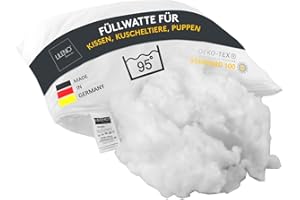 ‎LILENO HOME LILENO HOME Füllwatte 2kg im praktischen Vlies Beutel - Füllmaterial u. Füllwatte für Kuscheltiere, Kissen, Basteln - Kissen Füllung waschbar bis 95 °C - perfekt als Watte o. Bastelwatte