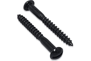 FALCON WORKSHOP SUPPLIES LTD Pack of 50, 8g x 1" Traditional Slot Pan Round Head Black Japanned Wood Screws