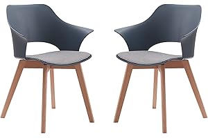 GrandCA HOME 2er-Set Nordischen Küchenstühlen, Esszimmerstuhl mit Massivholzbeinen, Gepolsterte Stühle für Schlafzimmer, Wohnzimmer, Küche, Blau