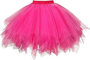 JIABING Tutu Damenrock Damen Tüllrock 50er Rockabilly Petticoat Tutu Unterrock Tanzrock Tütü Kurz Rock Ballett Cosplay Partykleid Tanzkleid Festliche Karneval Kostüm for Damen