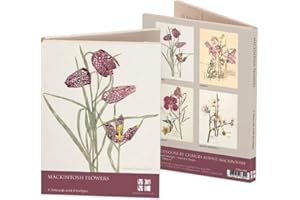 MUSEUMS & GALLERIES Museums and Galleries Marketing. Classics 178 x 127mm Mackintosh Flowers Designed Note Card Wallet with Envelope (Pack of 8)