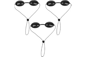 NICECRAFT 3 Pairs IPL LED Light Protective Goggles, Red Light Eye Protection Goggles, Tanning Bed Glasses Sun Safety Eyewear Sunbathing UV Eye Shields Black