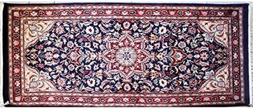 rug CORSIA PAK PERSIAN FARHAN size: 75X195cm 100% original HAND KNOTTED RUG classic colours: BLUE DARK, CREAM, WOOD, COPPER
