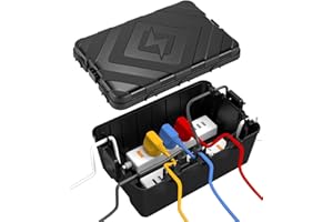 IXYDOR IP54 Caja de cables impermeable grande 32 x 22 x 13 cm, resistente al agua, 7 entradas de cable, caja eléctrica para proteger enchufe, cable de extensión, enchufe de jardín, luz de vacaciones