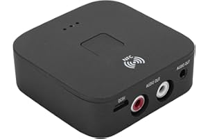 Annadue Bezprzewodowy adapter Bluetooth, odbiornik audio do telewizora, 3,5 mm, AUX, bezprzewodowy odbiornik do telewizora, samochodu, telefonów komórkowych, tabletów, laptopów, czarny