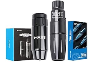 EXTREME TATTOO Kit de Tatuaje Mast Tour Máquina de tatuar Pen Rotativa Para Tatuajes Tipo pen with Inalámbrica Batería Tattoo Power Supply Tattoo Pen de 20pcs Aguja de tatuaje