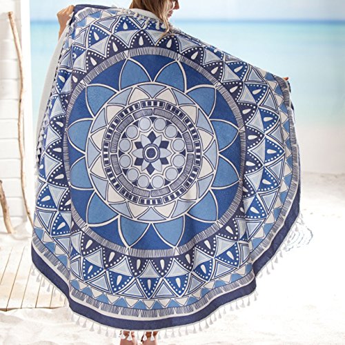 Seahorse Beach Roundie Mandala Baumwolle blue 150 cm - 4