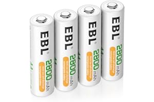 EBL AA akumulator 2800mAh, akumulatory NiMH o wysokiej pojemności z pudełkiem do przechowywania, 4 sztuki