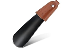 ZOMAKE Metal Shoe Horn, Small Shoehorn for Men Women Kids, 16CM Travel Lazy Shoe Spoon Helper Short Boot Horn for Football Boots