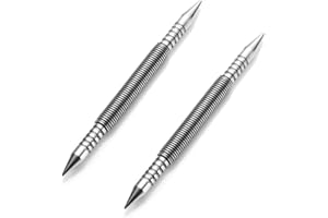 SAVITA 2 Pezzi Incastonatori di Chiodi a Doppia Testa, 1/32", 1/16" Punch Tool Strumento di Rimozione Perno Cerniera Porta Insieme Spring Center Punch a Forza d'Impatto di 5000 PSI