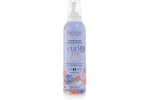 Jean & Len Espuma Moldeadora para rizos definidos y elásticos, controla el frizz, con Vitamina E y Pantenol, apta para el método Curly Girl, sin parabenos ni siliconas, espuma vegana, 200 ml