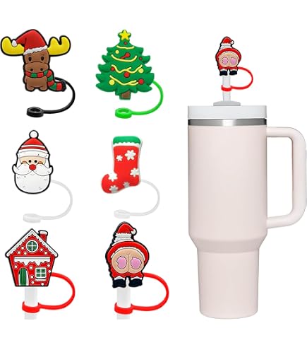 12 Stück Silikon-Strohhalm-Abdeckungen Für Stanley Cups – Wiederverwendbar, Staubdicht, 10 Mm Durchmesser, Buntes Design