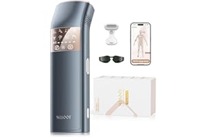 SALLOOT TRIPLE-Pulse IPL Depilación láser, cómodo dispositivo de depilación de enfriamiento de hielo de zafiro de 2.8 °C para mujeres y hombres, eficaz, permanente, alternativa a la depilación de salón en