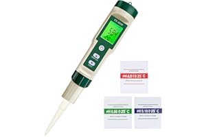 GOLDCHAMP pH meter for the production of fermented foods Test pH, °C/°F, backlit LED and IP67, pH calibration powder kit, pH Tester measure dough cheese water quality fruit soil meat