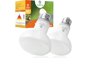 REPTI HOME Reptilien Wärmelampe Terrarium 75W 2stück, E27 Intense Basking Spot Lampe Terrarium, Wärmelampe tiere Heizung für Schildkröten, Bartagame, Schlange, Huhn, Hund