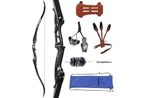 ‎HUNTINGDOOR Huntingdoor Profi Jagdbogen Set Recurvebogen Takedown für Erwachsene & Anfänger Laminierte Wurfarme 30-50 lbs Rechtshänder inkl. Zubehör & Armschutz Sport und Jagd