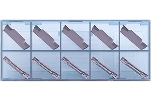 CDBP MGMN300 Inserti per Tornio Carburo Taglienti Scanalatura e Taglio, Larghezza 3mm, per Acciaio Inox Rivestimento PVD, 10 Pezzi