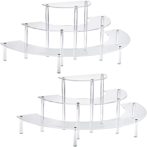 Anglelife 8 Pcs Clear Acrylic Display Stands - 4 Sizes, Widen Rectangle Riser For Shelves - View #14