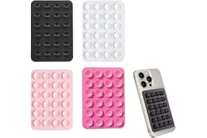 GNALIA Lot De 4 Pièces Coque Ventouse En Silicone (Noir/Blanc/Rose/Rose Clair), Support Téléphone Portable Pour Selfies, Vidéos Et Recharge Mobil