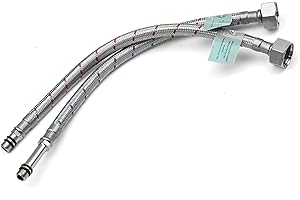 Xcel Home TM - flessibile con 2 raccordi M10 1/2", lunghezza 300 mm, raccordo maschio corto, per rubinetti monoblocco / miscelatori di cucine, codice prodotto: FPM10-300S(X1) ||